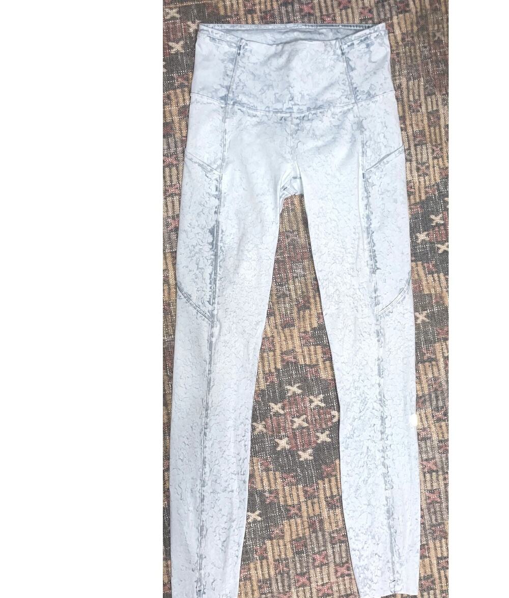 Lululemon Grey Space Dye Heathered High-Waisted Leggings Tights 4